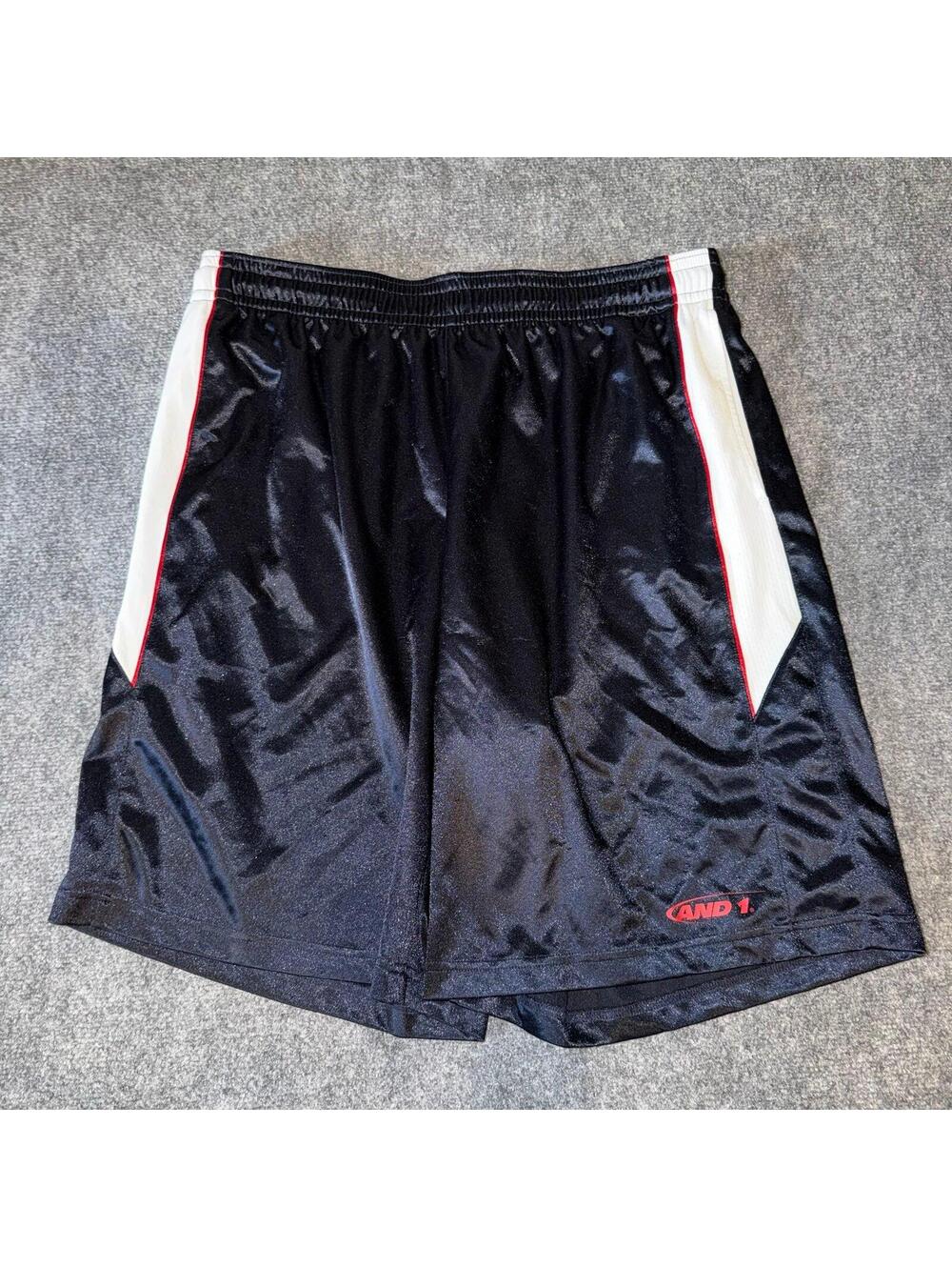 AND1 Blue/White Beautiful Baggy Hoop Shorts Mens XL Vintage Y2K 90s Rare